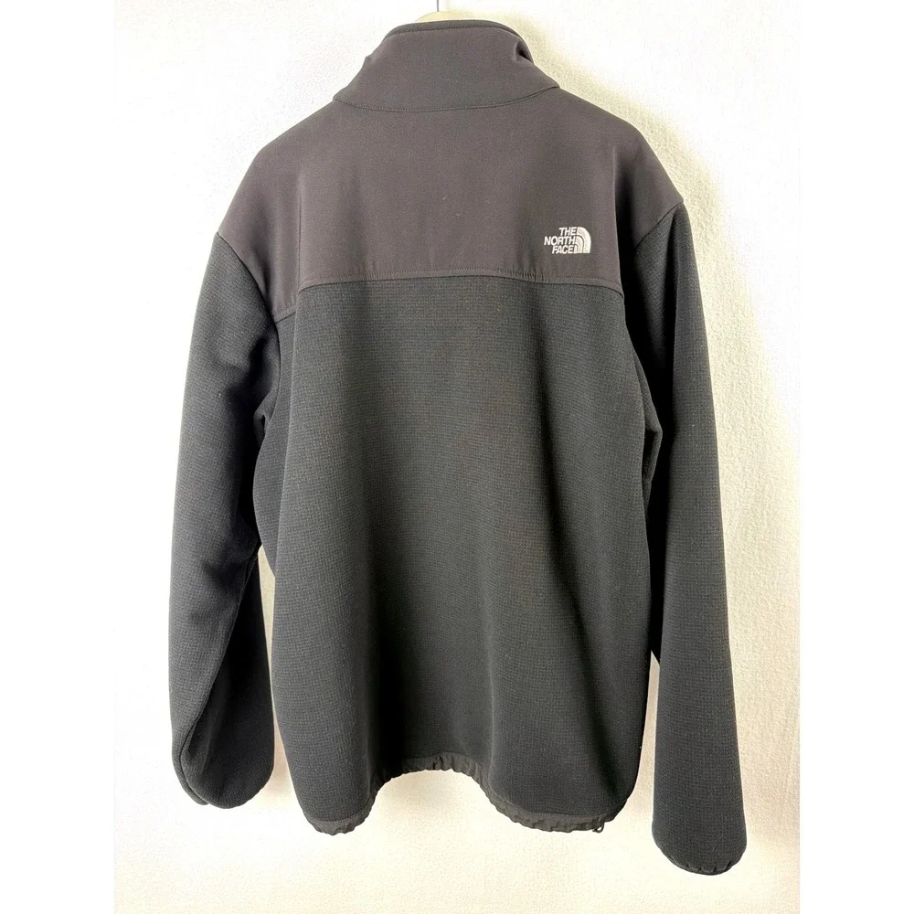 The North Face Denali Hybrid Fleece Jacket Black Full Zip Mens XL Softshell